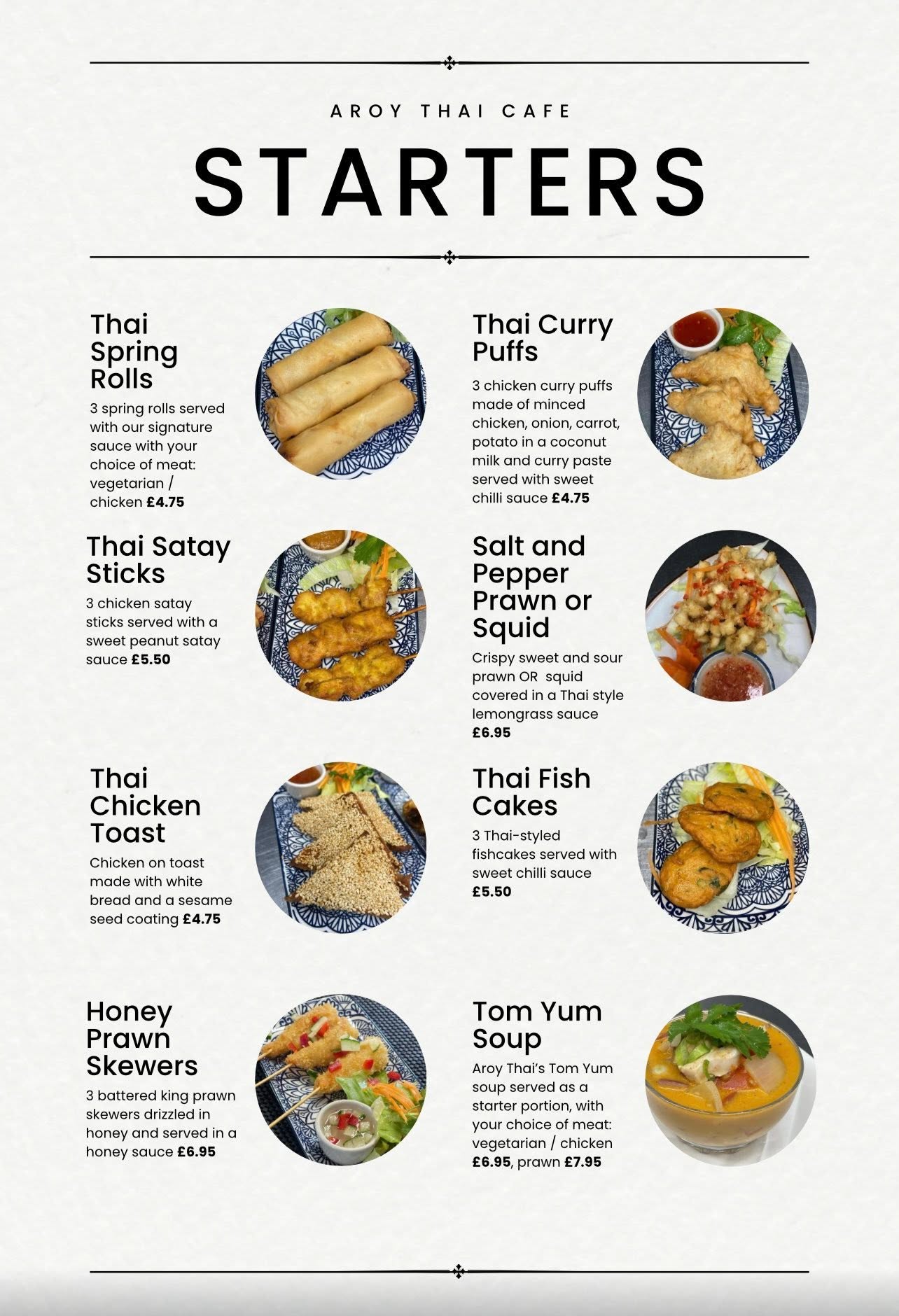 Aroy Thai starters menu